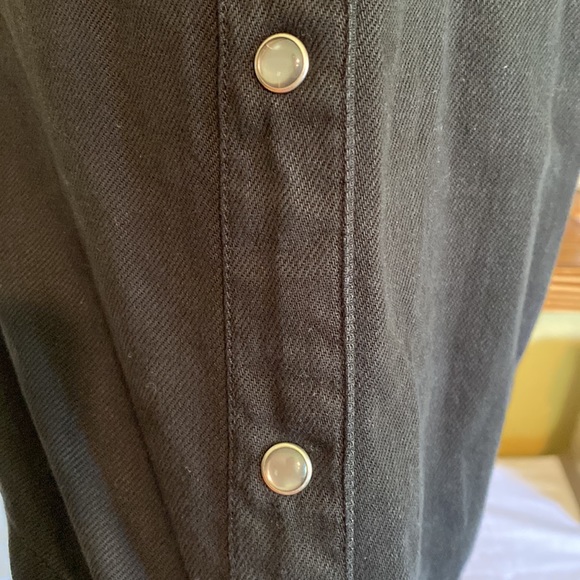 Gap Long Black Denim Button Down Coat - Picture 4 of 11